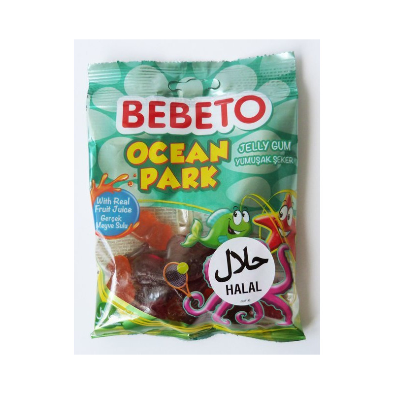 Bonbons Ocean Park - Fabriqué avec du Vrai Jus de Fruit - Bebeto - Halal - Sachet 80gr Bonbons Ocean Park - Fabriqué avec du Vrai Jus de Fruit - Bebeto - Halal - Sachet 80gr