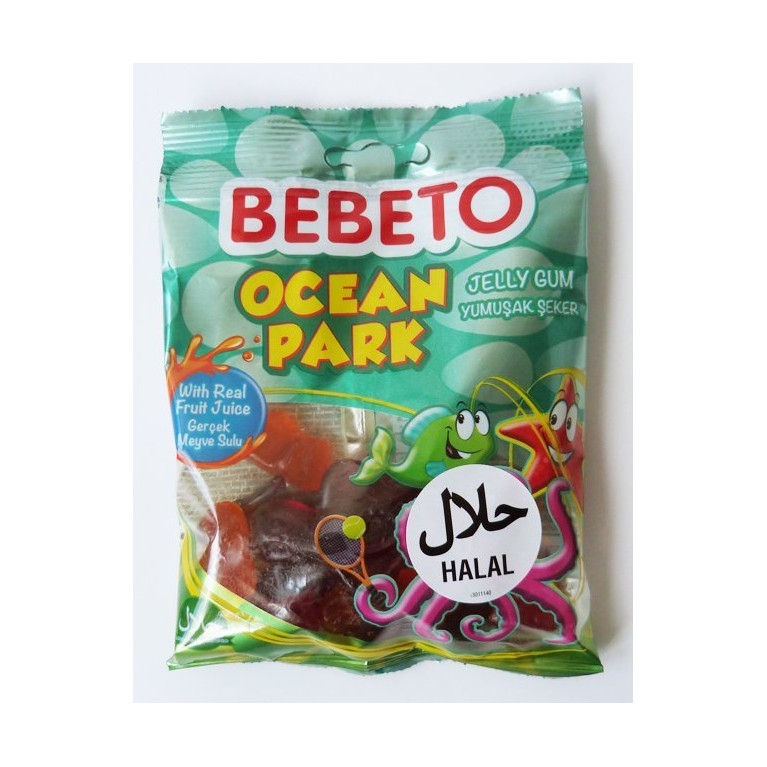 Bonbons Ocean Park - Fabriqué avec du Vrai Jus de Fruit - Bebeto - Halal - Sachet 80gr