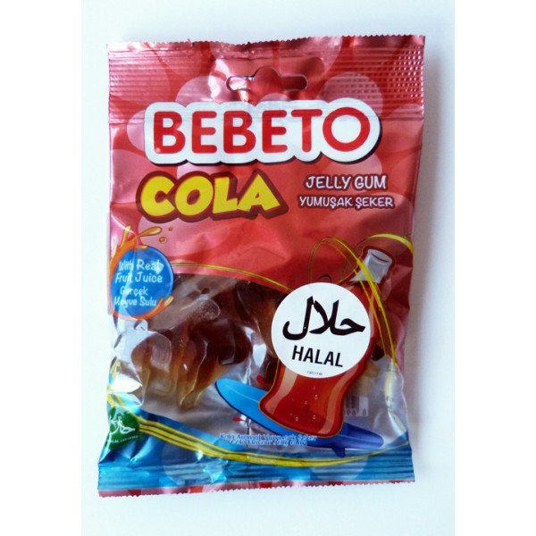 Bonbons Cola - Fabriqué avec du Vrai Jus de Fruit - Bebeto - Halal - Sachet 80gr