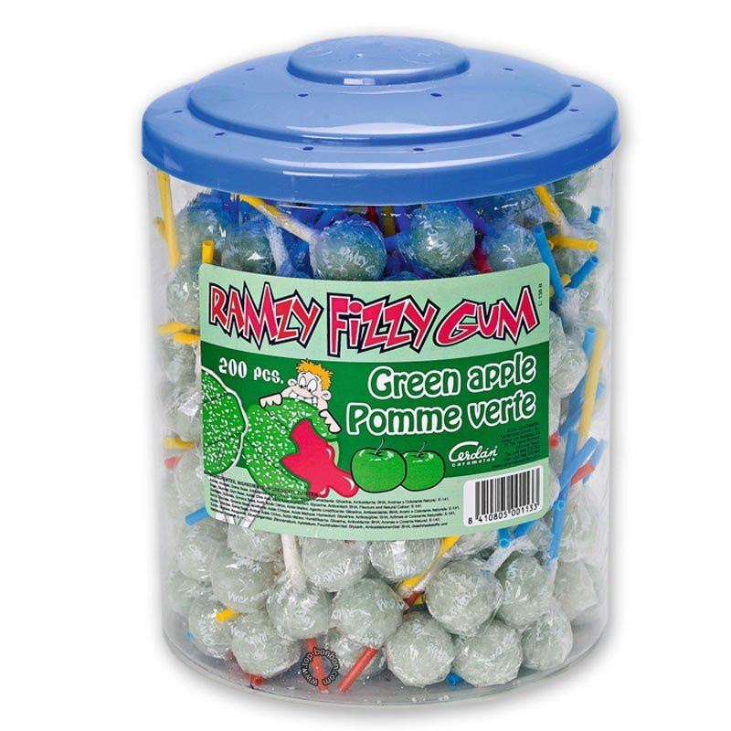Bonbons - Sucette RAMZY - POMME VERTE - Chewing Gum - Halal