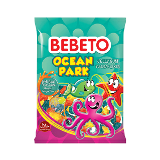 Bonbons Ocean Park - Fabriqué avec du Vrai Jus de Fruit - Bebeto - Halal - Sachet 80gr