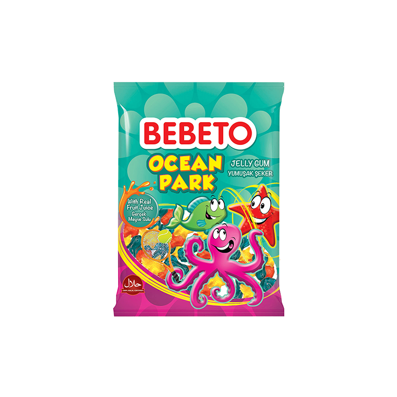 Bonbons Ocean Park - Fabriqué avec du Vrai Jus de Fruit - Bebeto - Halal - Sachet 80gr Bonbons Ocean Park - Fabriqué avec du Vrai Jus de Fruit - Bebeto - Halal - Sachet 80gr