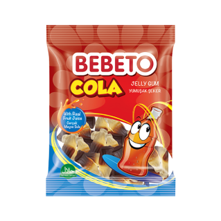 Bonbons Cola - Fabriqué avec du Vrai Jus de Fruit - Bebeto - Halal - Sachet 80gr