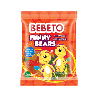 Bonbons Funny Bears - Fabriqué avec du Vrai Jus de Fruit - Bebeto - Halal - Sachet 80gr