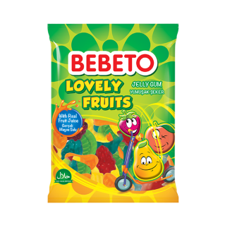 Bonbons Lovely Fruits - Fabriqué avec du Vrai Jus de Fruit - Bebeto - Halal - Sachet 80gr