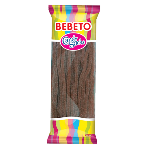 Bonbons Candy Stiks - Fizzy Cola - Végétarien - Fabriqué avec du Vrai Jus de Fruit - Bebeto - Halal - Sachet 180gr