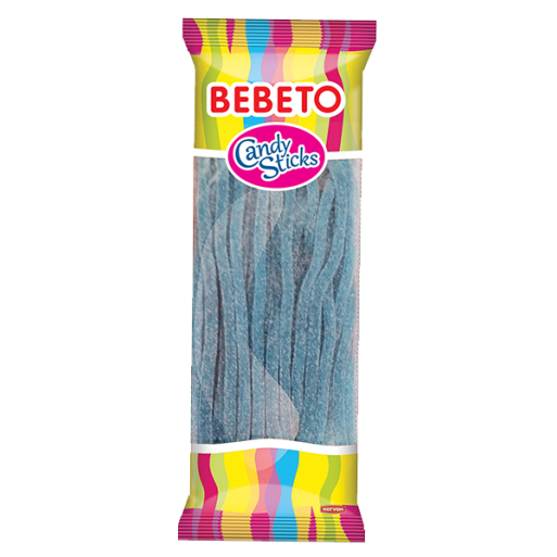 Bonbons Candy Stiks - Framboise - Végétarien - Fabriqué avec du Vrai Jus de Fruit - Bebeto - Halal - Sachet 180gr