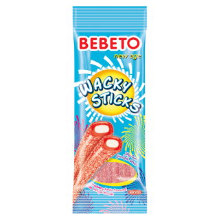 Bonbons Wacky Sticks - Fraise et Vanille - Bebeto - Halal - Sachet 75gr