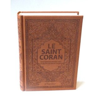 Le Saint Coran - Arabe / Français / Phonétique - Edition De Luxe - Couverture En Daim Couleur Marron
