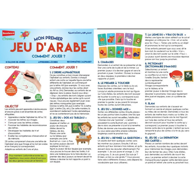 Mon Premier Jeu Arabe - Avec Feutre Effaçable - GoodWord - A partir de 3 ans
