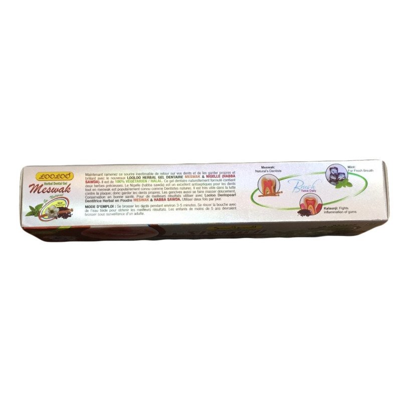 Dentifrice Herbal Looloo 100G Meswak avec Nigelle (Habbat Saouda) Dentifrice Herbal Looloo 100G Meswak avec Nigelle (Habbat Saouda)
