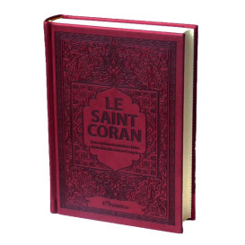 Le Saint Coran - Arabe / Français / Phonétique - Edition De Luxe - Couverture En Daim Couleur Bordeau