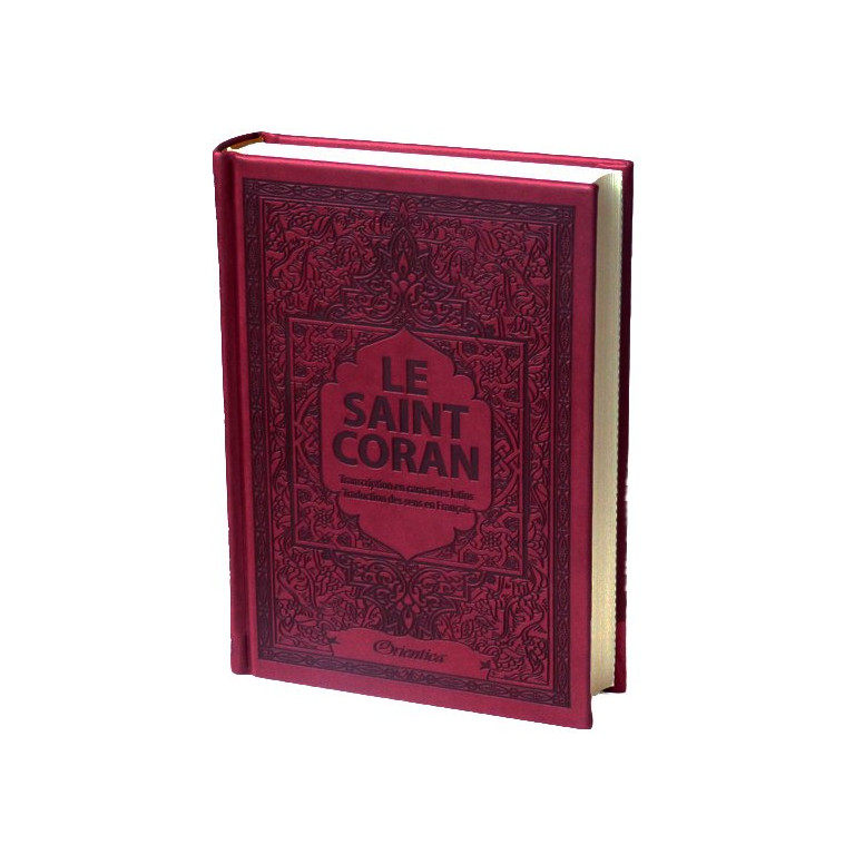 Le Saint Coran - Arabe / Français / Phonétique - Edition De Luxe - Couverture En Daim Couleur Bordeau