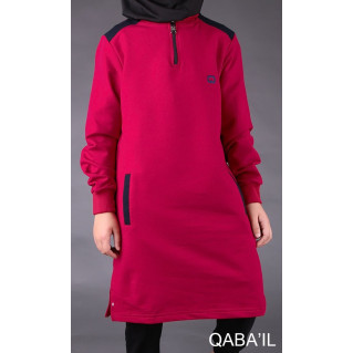 Tunique Longue Jogging - Framboise - Qaba'il - 6257