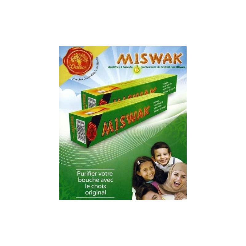 Dentifrice Herbal Miswak - 120gr + 50gr Gratuit - Laboratoire Dabur Dentifrice Herbal Miswak - 120gr + 50gr Gratuit - Laboratoire Dabur