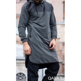 Qamis Jild court Anthracite manches longues Qaba il - 2057