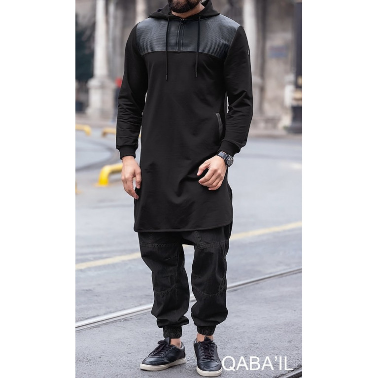 Qamis Jild court Noir manches longues Qaba il - 2057 Qamis Jild court Noir manches longues Qaba il - 2057