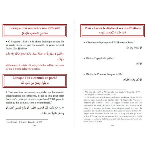 Citadelle Du Musulman - Mauve - Francais Arabe Phonétique - Edition Orientica