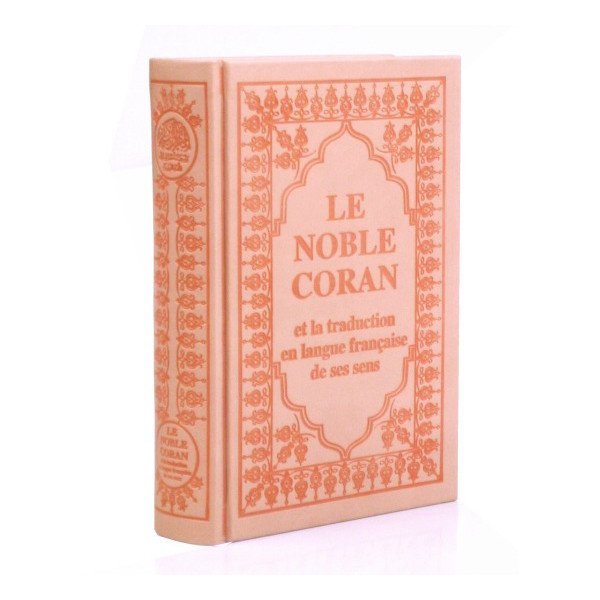 Le Saint Coran Rose Pâle - Arabe et Français - Couverture Haute Gamme - Simili-Daim