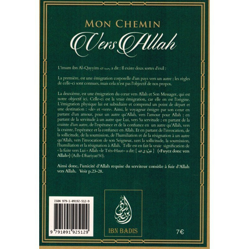 Mon Chemin Vers ALLAH - Edition Ibn Badis - 2865 Mon Chemin Vers ALLAH - Edition Ibn Badis - 2865