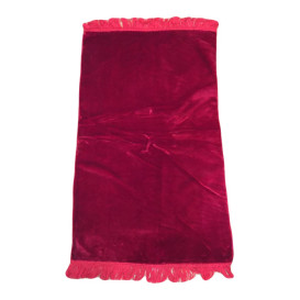 Tapis De Prière Adulte  - Couleur Bordeaux Unie Sans Motifs - 67 x 118 cm