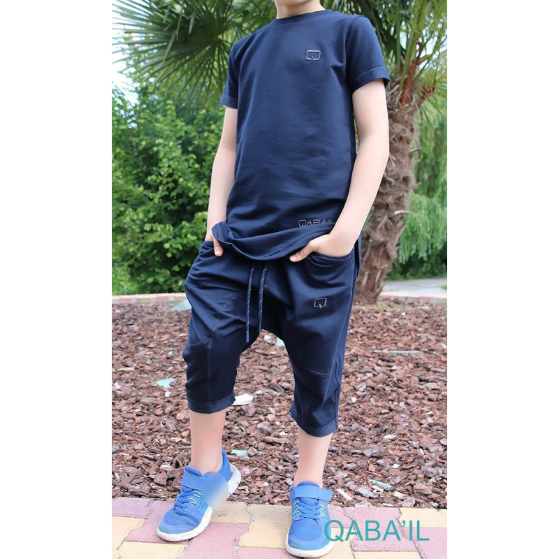 Ensemble Nautik Kid - Bleu Nuit - Sarouel + T-Shirt de 3 à 16 ans - Qaba'il Ensemble Nautik Kid - Bleu Nuit - Sarouel + T-Shirt de 3 à 16 ans - Qaba'il