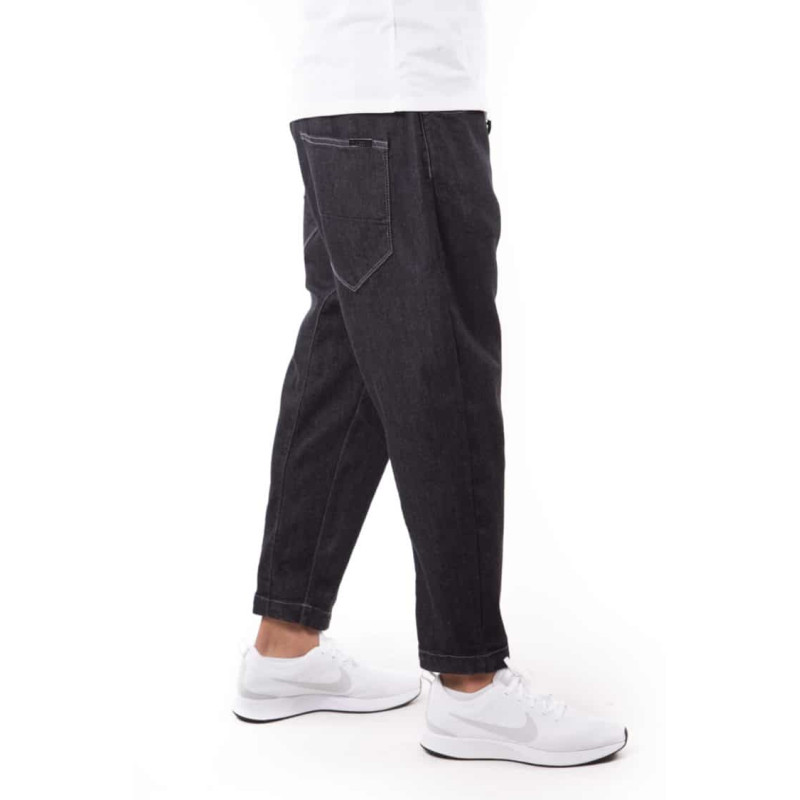 Saroual D1 Jeans Pantacourt - Coupe Djazairi - Noir Brut - Timssan Saroual D1 Jeans Pantacourt - Coupe Djazairi - Noir Brut - Timssan