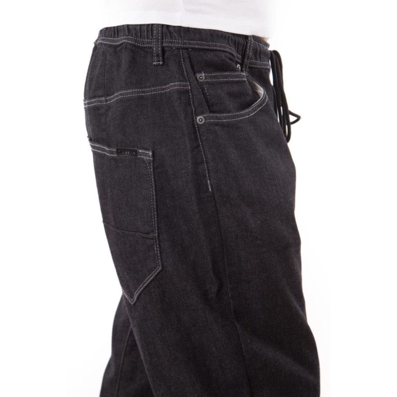 Saroual D1 Jeans Pantacourt - Coupe Djazairi - Noir Brut - Timssan Saroual D1 Jeans Pantacourt - Coupe Djazairi - Noir Brut - Timssan