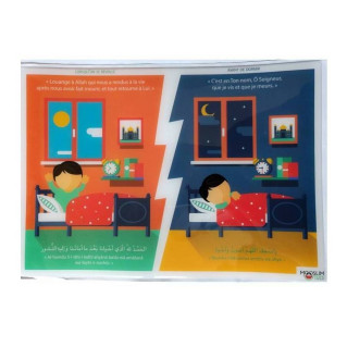 Autocollant ou Sticker - Avant de Dormir et Au Réveille - A5 : 14 x 20 cm - Mooslim Toys