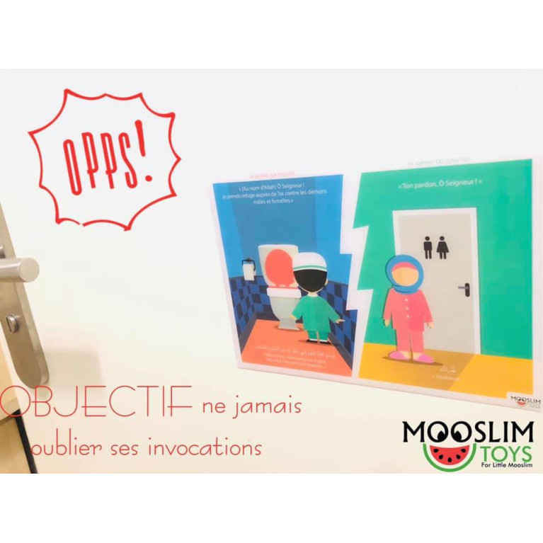 Autocollant ou Sticker - Packs des 4 autocollants - A5 : 14 x 20 cm - Mooslim Toys