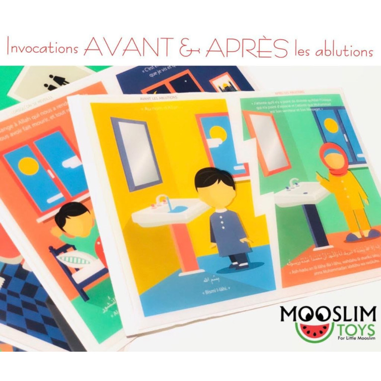 Autocollant ou Sticker - Packs des 4 autocollants - A5 : 14 x 20 cm - Mooslim Toys