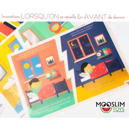 Autocollant ou Sticker - Packs des 4 autocollants - A5 : 14 x 20 cm - Mooslim Toys