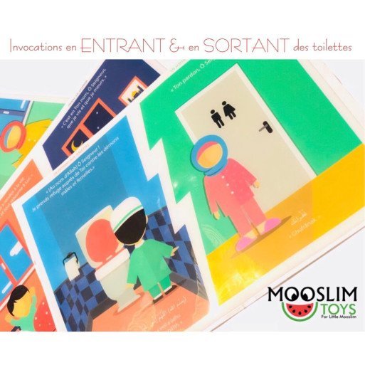 Autocollant ou Sticker - Packs des 4 autocollants - A5 : 14 x 20 cm - Mooslim Toys