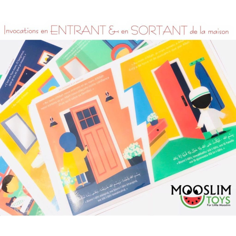 Autocollant ou Sticker - Packs des 4 autocollants - A5 : 14 x 20 cm - Mooslim Toys