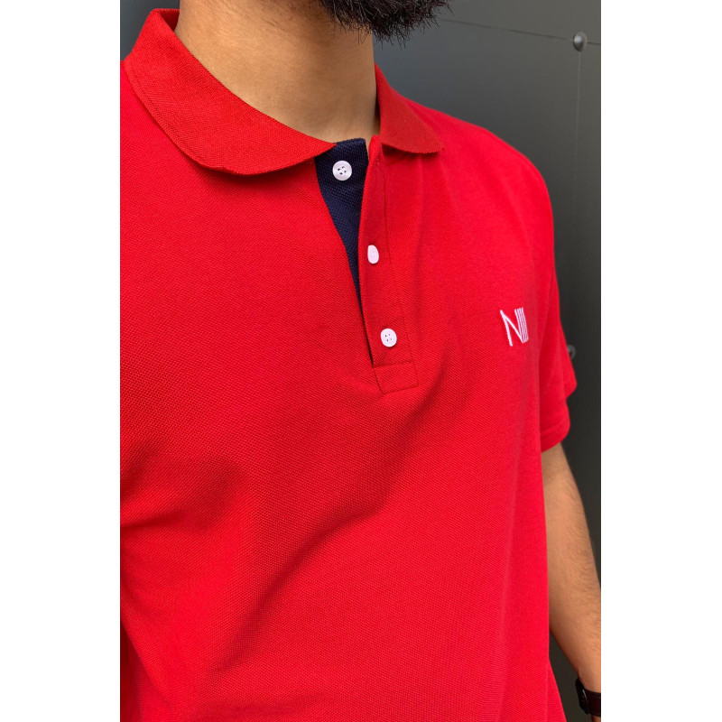Ensemble Iceberg Coton Piqué 100% Coton - Polo Rouge et Saroual Bleu Nuit - T-Shirt Oversize et Saroual Djazairi - Na3im Ensemble Iceberg Coton Piqué 100% Coton - Polo Rouge et Saroual Bleu Nuit - T-Shirt Oversize et Saroual Djazairi - Na3im