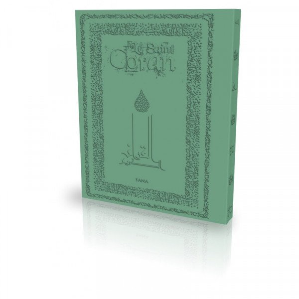 Le Coran Arabe et Français Couverture Daim Souple Vert Clair Edition Sana Al Hidayah