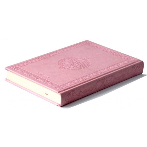 Le Saint Coran Arabe - Rose Couverture Daim - Grand Format - 17.50 X 24.50 cm