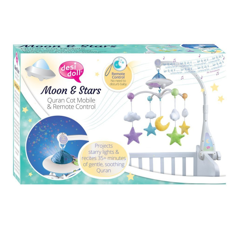 Moon & Stars - Mobile Bébé + Télécommande, Projection Lumière - 35 minutes Récitation Apaisante du Coran Moon & Stars - Mobile Bébé + Télécommande, Projection Lumière - 35 minutes Récitation Apaisante du Coran