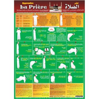 Poster : Apprendre la Prière - Arabe - Français - Phonétique