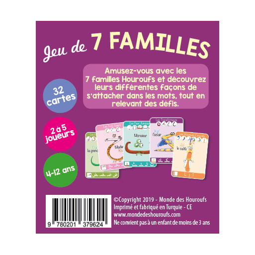 Le Jeu des 7 familles du Monde des Houroufs - Lettres Arabes