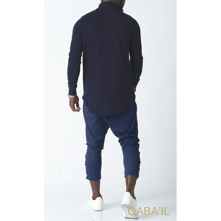 Pull Col Montant Qaba'il : Bleu Nuit