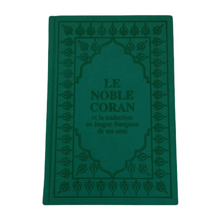 Le Saint Coran - Arabe et Français - Couverture Vert Foncé - Haute Gamme 15 x 22 cm - Simili-Daim