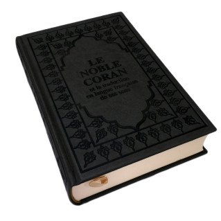 Le Saint Coran - Arabe et Français - Couverture Noir - Haute Gamme 15 x 22 cm - Simili-Daim