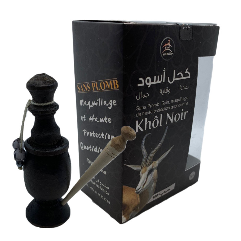 Khol Noir en Poudre d'Antimoine Sans Plomb 100 Naturel Khol Gazelle
