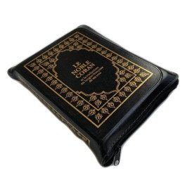 Le Noble Coran Noir Zipper - Français /Arabe - FORMAT POCHE 13 x 19 cm