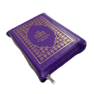 Le Noble Coran Violet Zipper - Français /Arabe - FORMAT POCHE 13 x 19 cm