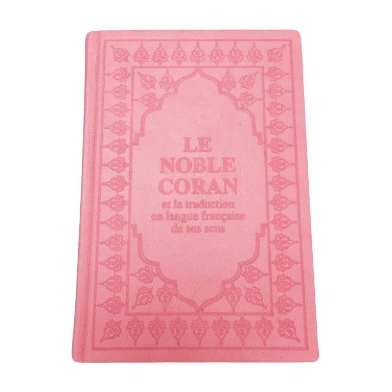 Le Saint Coran - Arabe et Français - Couverture Rose Pâle - Haute Gamme - Simili-Daim