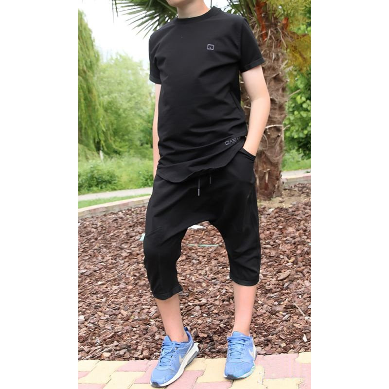 Ensemble Nautik Kid - Noir - Sarouel + T-Shirt de 3 à 16 ans - Qaba'il