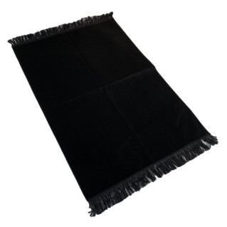 Tapis de Prière de Luxe - Couleur Noir Unis - Adulte - 73 x 110 cm