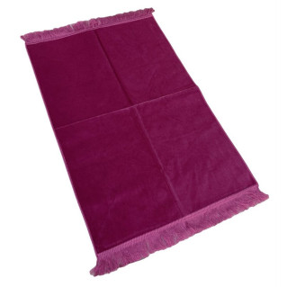 Tapis de Prière de Luxe - Couleur Fushia Unis - Adulte - 73 x 110 cm